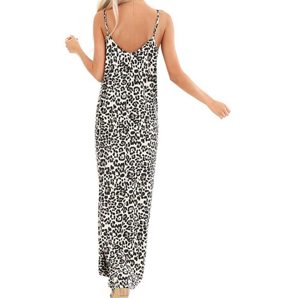 Leopard Maxi dress with pockets - Picture 3 of 7